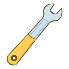 Illustration of Wrench Representing Construction Industry Isolated on White Background.