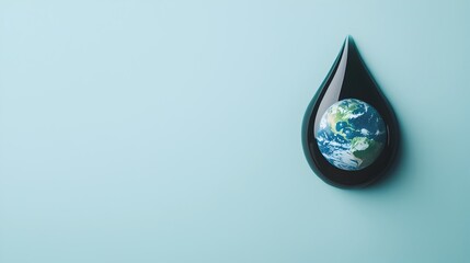 Fototapeta premium Earth Inside a Water Drop Representing Environmental Conservation