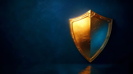 Fototapeta premium Golden Shield Close-Up: Protection and Safety