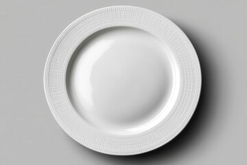 Clean White Plate Cutout on Transparent Background for Graphic Design