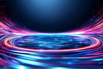 minimal photostock of a  Colorful optic fiber electrical cables wires neon waves lines abstract 3d ai design background pattern glow colored streams information optical connection