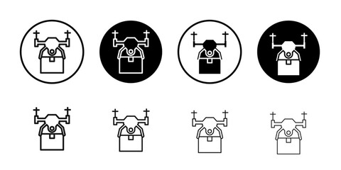 drone delivery icon line art vector