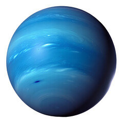 A deep blue sphere representing Neptune with a vibrant, rich color.