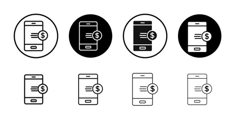 E-Business mobile icon line art vector