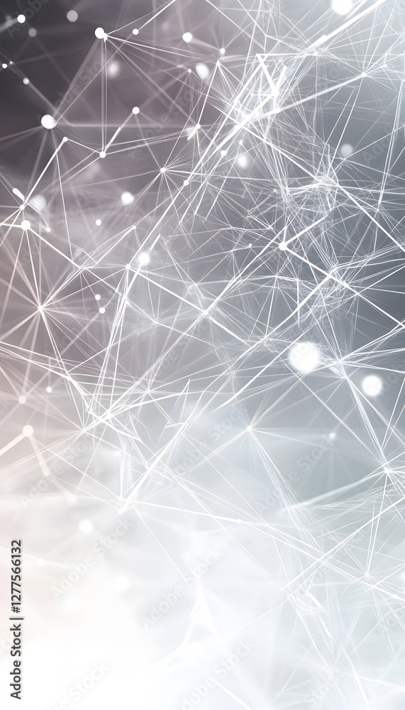 Poster white lines connect glowing nodes forming a network structure
