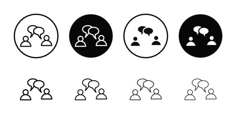 Person conversation icon line art vector