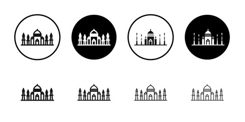 Fototapeta premium Taj Mahal palace icon line art vector