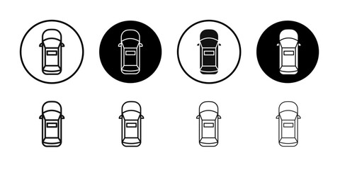 Top view car icon line art vector