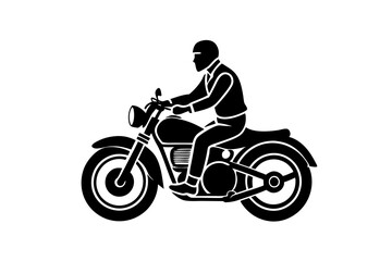 silhouette of a man riding a motorcycle