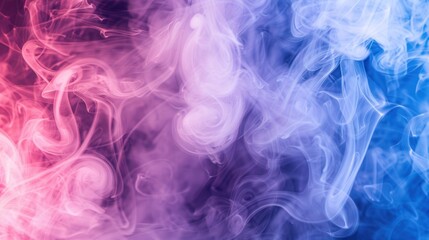 A vibrant swirl of pink and blue smoke creates an ethereal, abstract background with a dreamy quality.