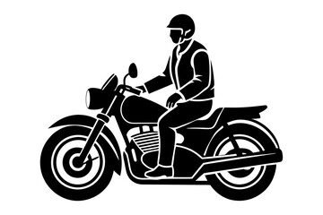Fototapeta premium silhouette of a man riding a motorcycle
