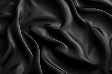 Obraz premium Luxurious black satin fabric, dramatically draped. Perfect for backgrounds, fashion, or luxury product displays.