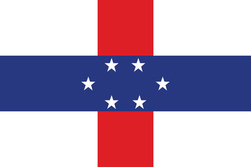 Flag of Netherlands Antilles. Netherlands Antilles flag official colors and proportion digital vector illustration