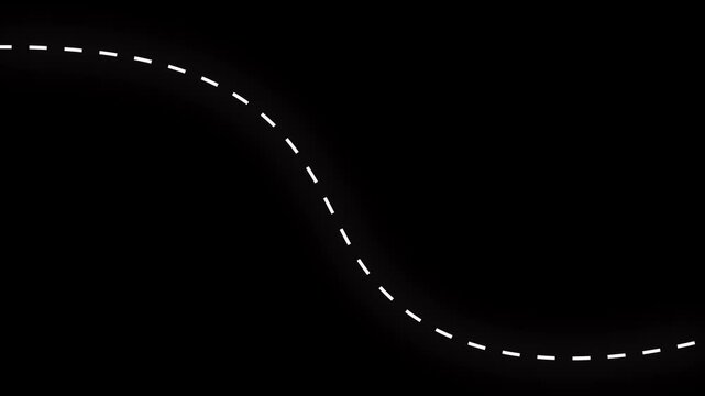 Flight route concept. Airplane line path motion animation showing a flight route with dashed line trace from start point to destination. New York to Doha Flight Travel Route, 4k video.