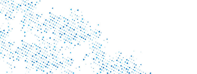 Blue abstract background with triangle mosaic. Features a chaotic arrangement of particles, geometric linear dot pattern. Vector illustration for banners, posters, websites, social media.