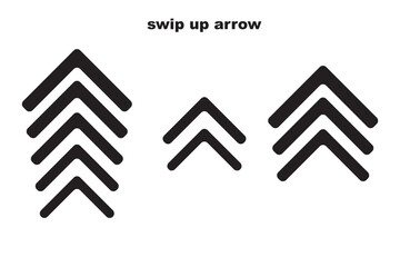 Swipe icon set. Swipe up arrow icons. Arrow buttons for social media. Scroll pictogram. Web icons. Vector illustration.