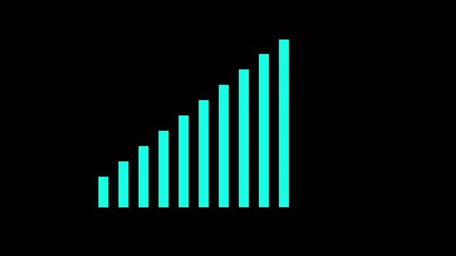 Abstract decreasing business graph chart animation. Animated down graph icon designed in flat icon style. Growing financial statistics graph animation, motion graphic about business infographic .