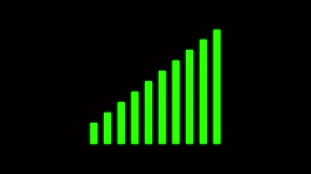 Abstract decreasing business graph chart animation. Animated down graph icon designed in flat icon style. Growing financial statistics graph animation, motion graphic about business infographic .