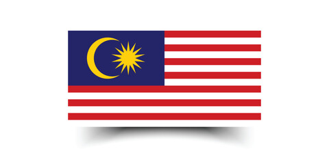 Flag of Malaysia. Malaysia flag official colors and proportion digital vector illustration