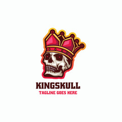 King Skull Simple Mascot Logo