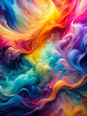 Vibrant color swirls abstract art background, digital design