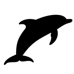Obraz premium Minimalist Dolphin Symbol in Black Silhouette