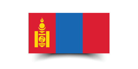Flag of Mongolia. Mongolia flag official colors and proportion digital vector illustration