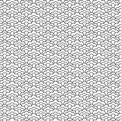 Mosaic Blackwork embroidery Japanese wave shape seamless pattern background