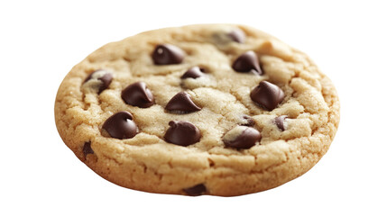A delicious chocolate chip cookie, freshly baked with golden edges and soft center. Perfect for dessert or a sweet snack.