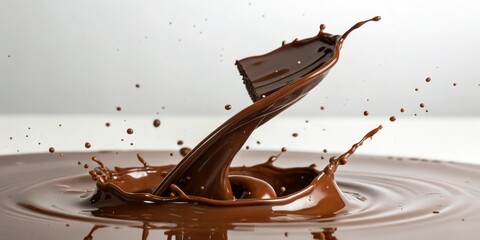 A chocolate piece falls from the air in slow motion, sweet, candy