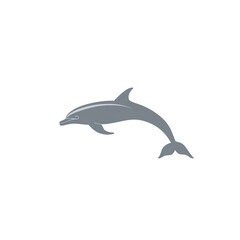 Obraz premium Graceful Dolphin Illustration in Soft Gray Tones