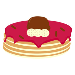 Sweet Pancake Illustration with Cartoon Design. Isolated Vector 