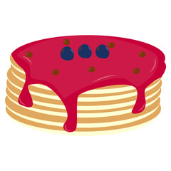 Sweet Pancake Illustration with Cartoon Design. Isolated Vector 