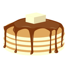 Sweet Pancake Illustration with Cartoon Design. Isolated Vector 