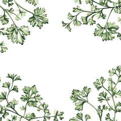 Vector illustration of ornamental parsley. Isolated on white background.