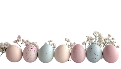 Easter Eggs with Spring Flowers