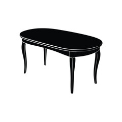 a soft curved wooden table 