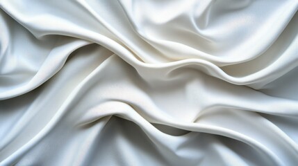 Obraz premium Silky white textures shaped into a continuous dynamic wave, with crisp details and soft shadows in ultra HD 4K for abstract wallpape