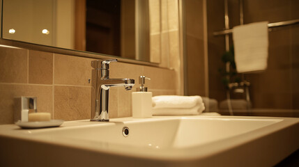 Fototapeta premium Clean bathroom interior in a modern home for design