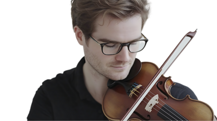 Violinist playing violin close-up