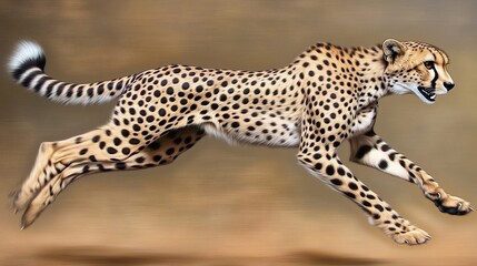 Naklejka premium Powerful cheetah running in the desert