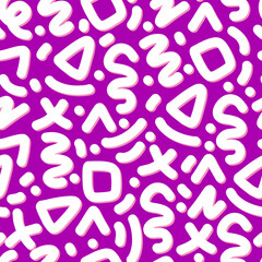 Fun line doodle seamless pattern. Creative minimalist style art background for children or trendy design with basic shapes. vector illustration.