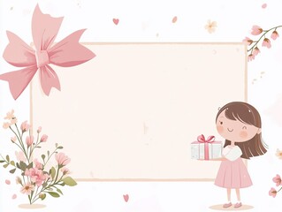 Blank empty card for women's day