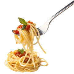 fork with spaghetti isolated png