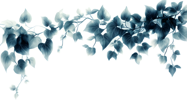 abstract blue background with flowers, PNG files, transparent background
