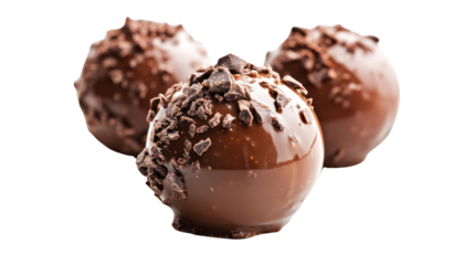 Indulge in these delicious chocolate truffles, coated in rich chocolate and sprinkled with crunchy chocolate shavings for an irresistible treat.