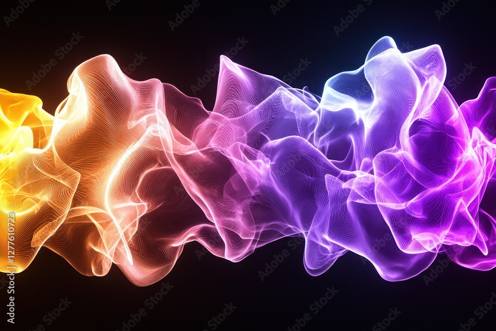 Leinwandbilder Abstract wave of vibrant energy flowing across a dark background creating a dynamic and modern visual effect with gradient color
