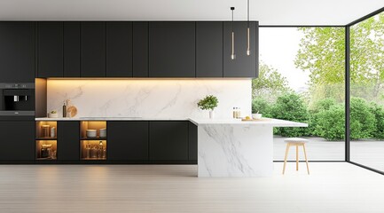 Modern kitchen with minimalist design.