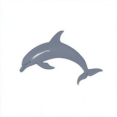 Fototapeta premium Realistic Gray Dolphin Illustration on White Background
