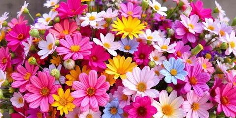 Bouquet of vibrant spring flowers in full bloom, bringing a touch of freshness and cheerfulness to any setting, spring, generative AI, bloom